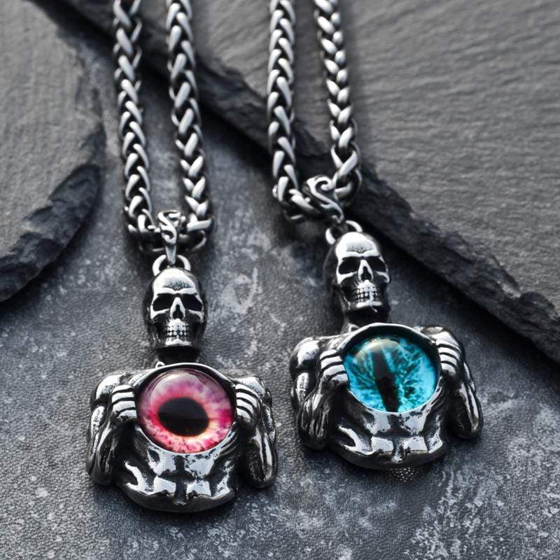 PUNK DEATH SKULL EYE PENDANT