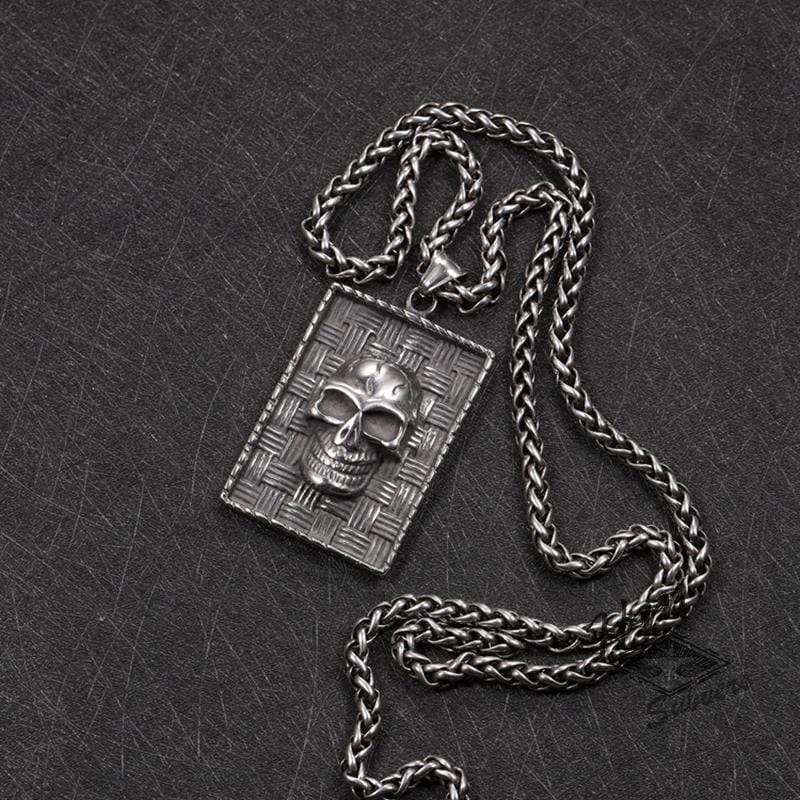 PUNK RETRO TOTENKOPF EDELSTAHL ANHÄNGER