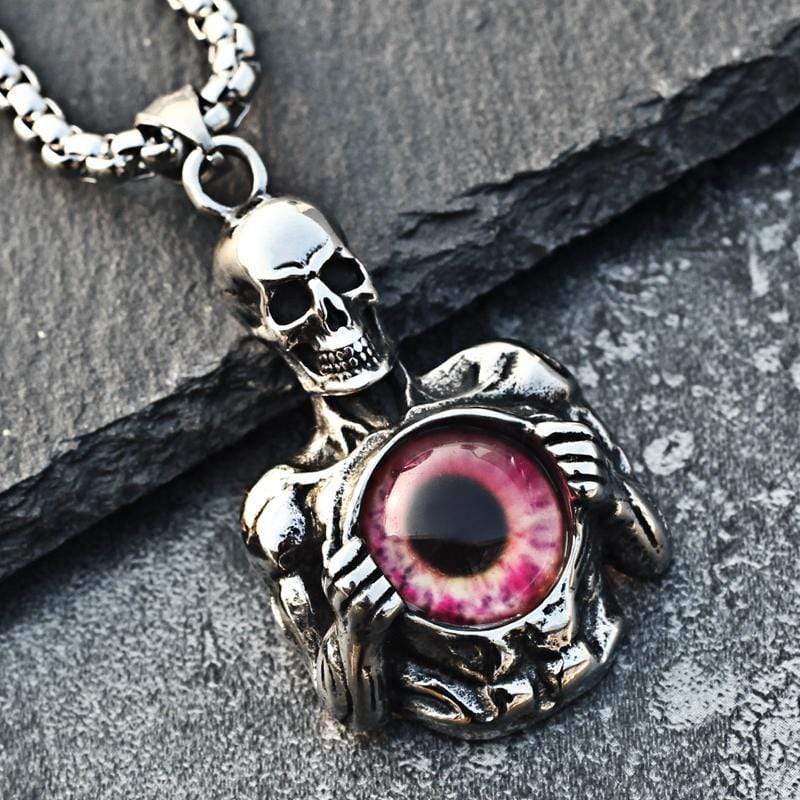 PUNK DEATH SKULL EYE PENDANT