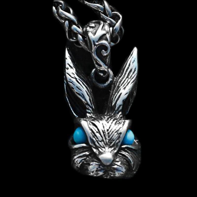 RETRO RABBIT GEMSTONE STAINLESS STEEL PENDANT