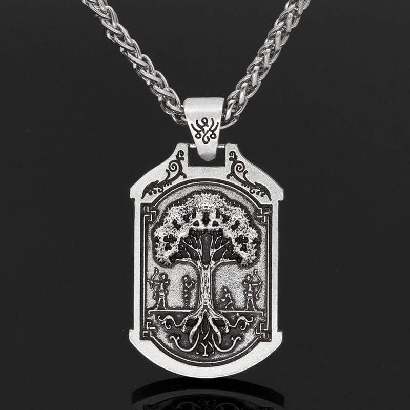 VIKING CELTIC WOLF ODIN WORLD TREE PENDANT