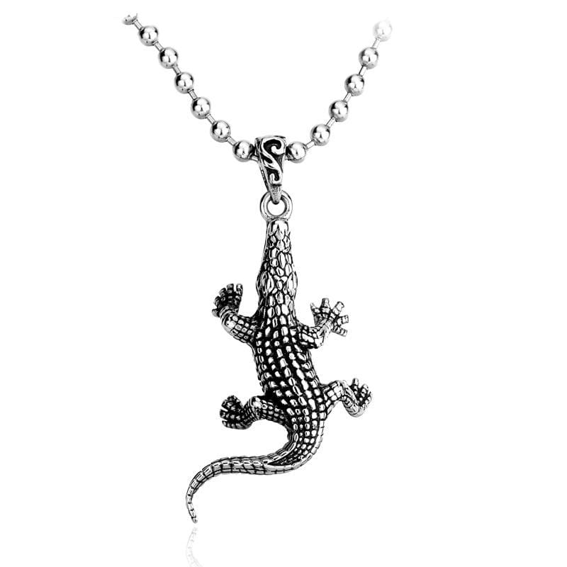 VINTAGE CROCODILE STAINLESS STEEL PENDNAT