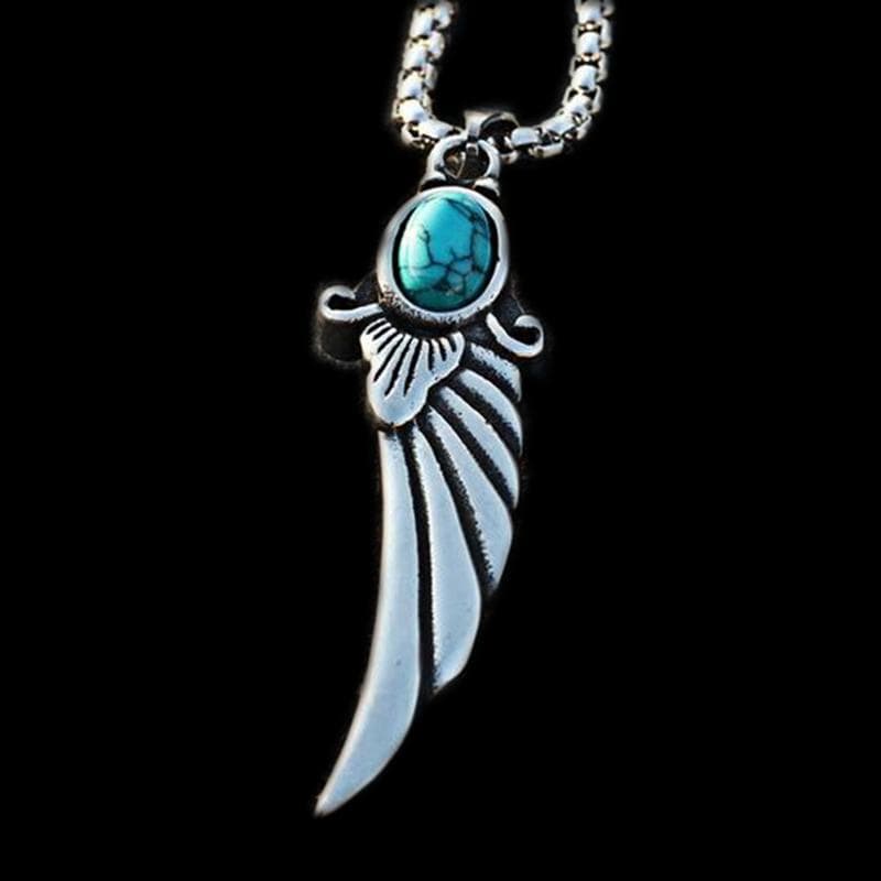 WING GEMSTONE STAINLESS STEEL PENDANT