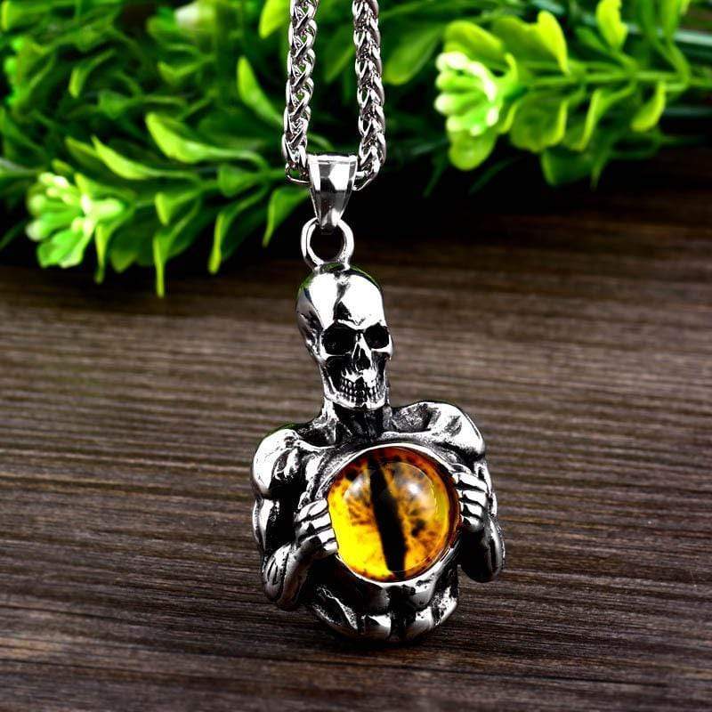 PUNK DEATH SKULL EYE PENDANT