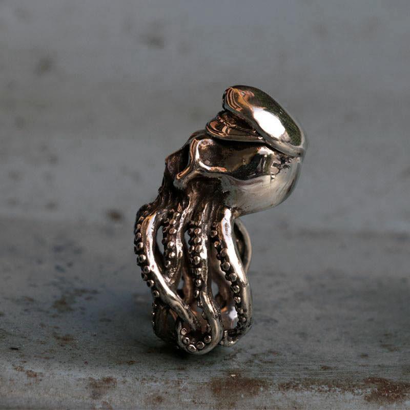 ANILLO PUNK PULPO CAPITÁN BIKER