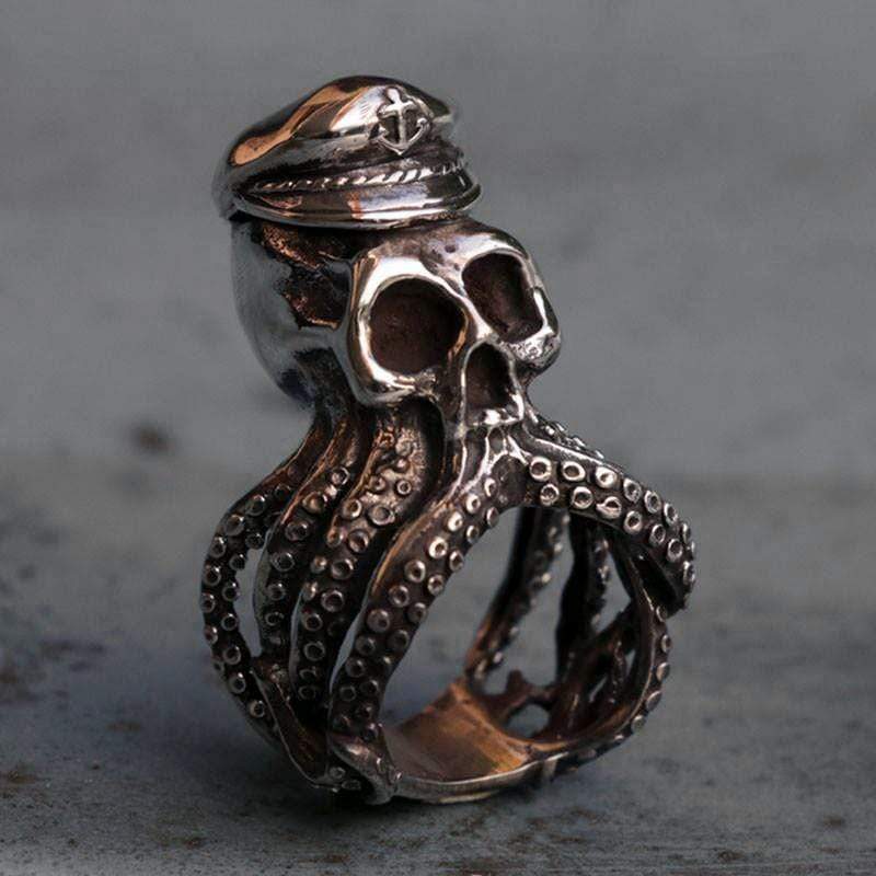 ANILLO PUNK PULPO CAPITÁN BIKER