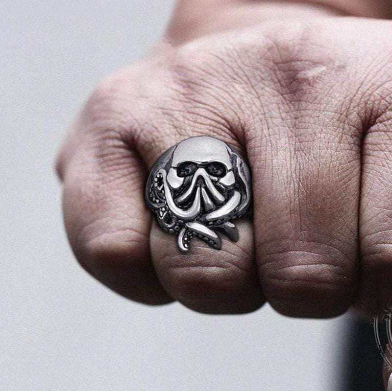 ANILLO DE CALAVERA DE PULPO PUNK