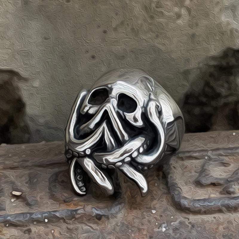 ANILLO DE CALAVERA DE PULPO PUNK