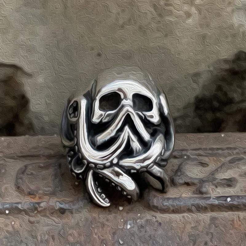 ANILLO DE CALAVERA DE PULPO PUNK