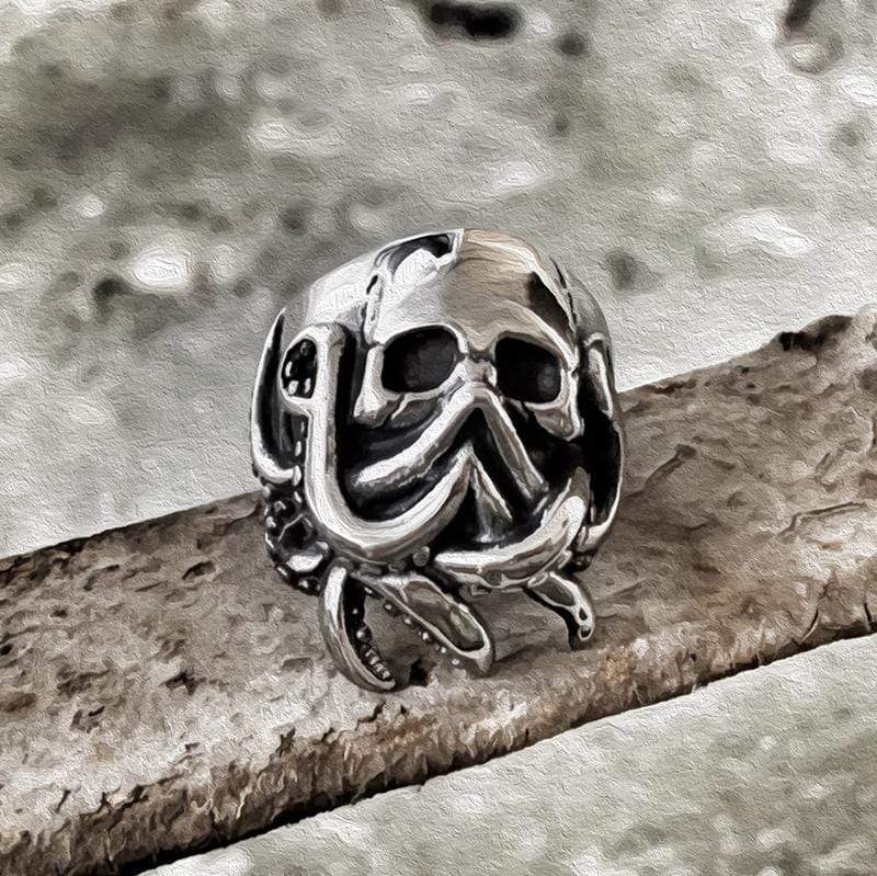 ANILLO DE CALAVERA DE PULPO PUNK