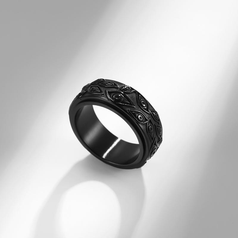 DREHBARER VINTAGE-RING AUS EDELSTAHL MIT AUGE