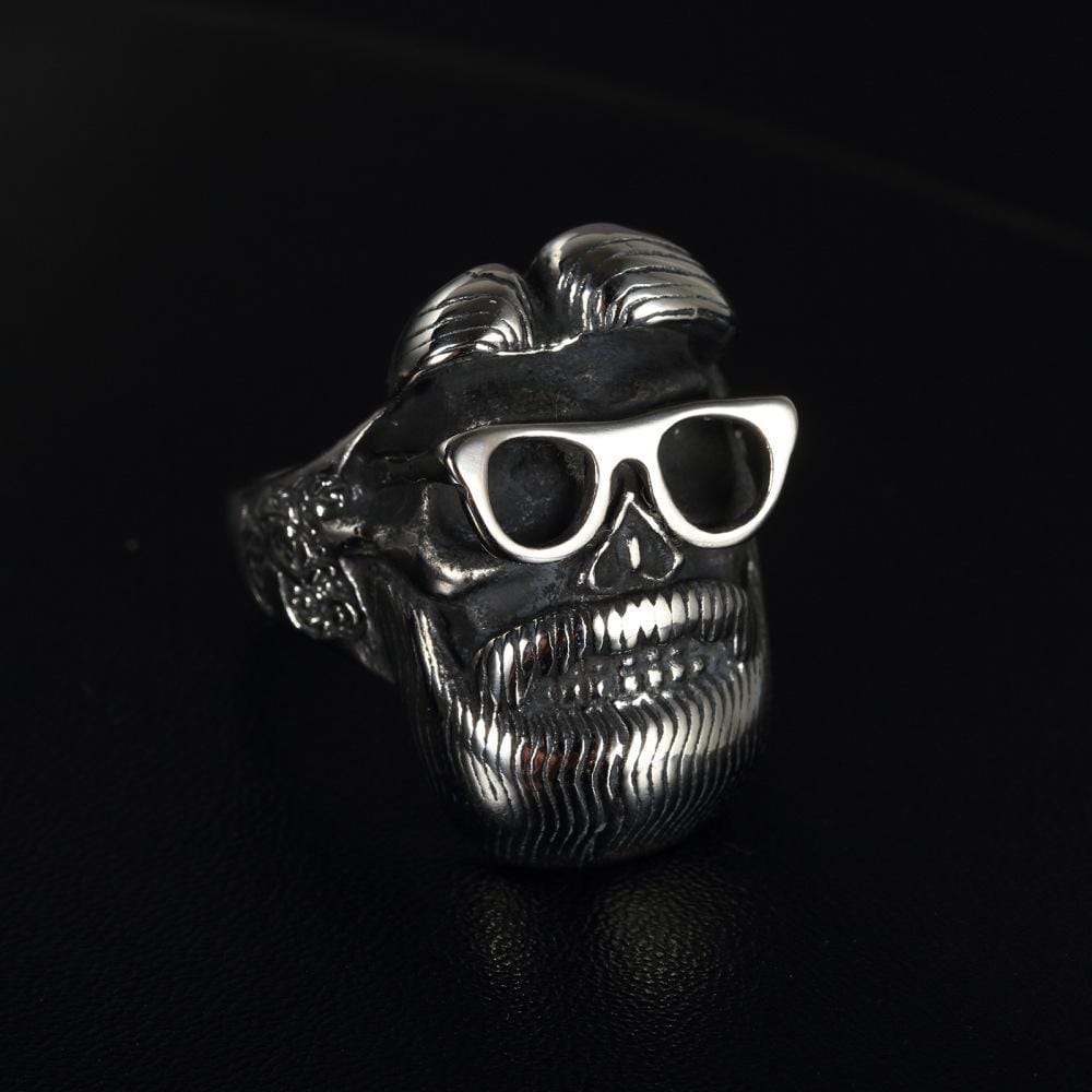 ANILLO VINTAGE DE MOTOCICLISTA CON BARBA