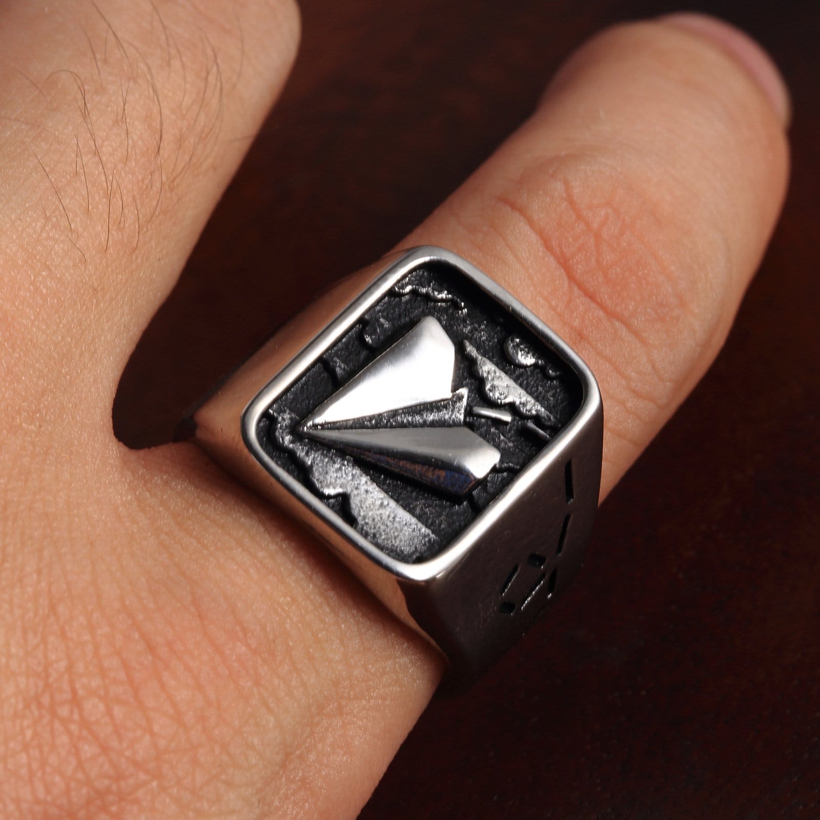 AIRPLANE STAINLESS STEEL RING