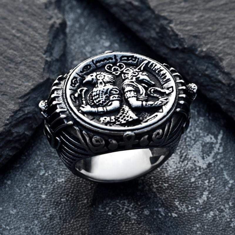 ANCIENT EGYPTIAN PHARAOH STAINLESS STEEL RING