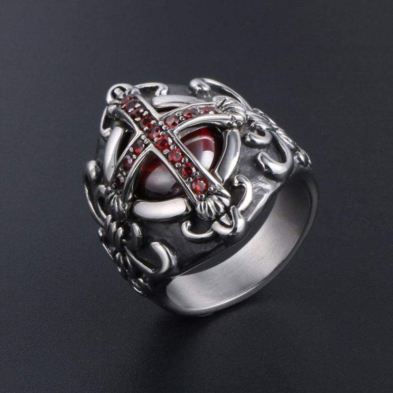 ANILLO DE ACERO INOXIDABLE PERSONALIZADO CROSS NOBLE