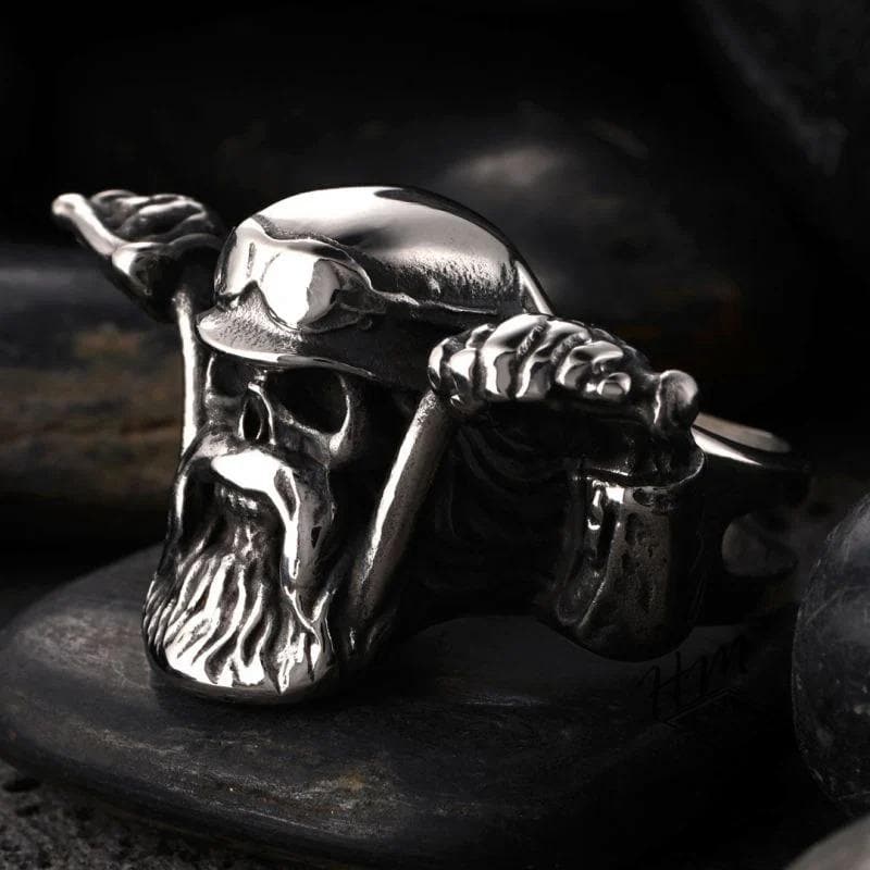 ANILLO DE CALAVERA DE ACERO INOXIDABLE PIRATA CICLISMO