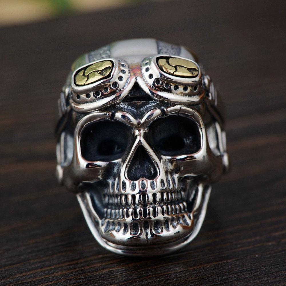 Taucher-Totenkopf-Edelstahlring