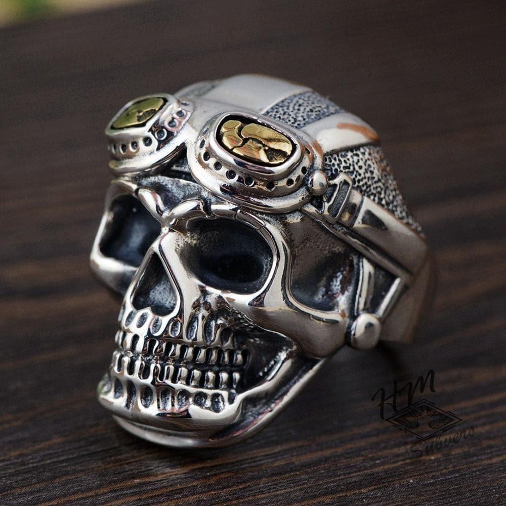 Taucher-Totenkopf-Edelstahlring