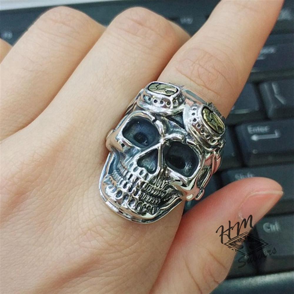 Taucher-Totenkopf-Edelstahlring