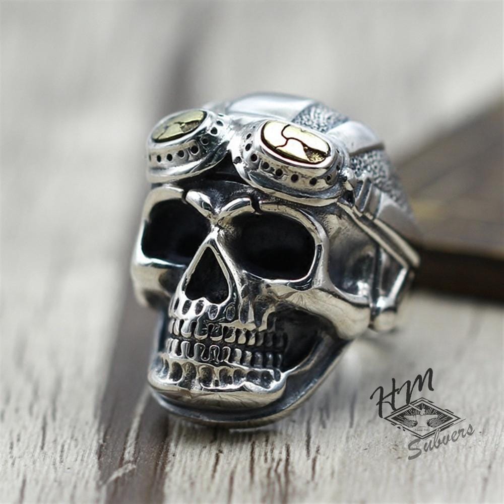Taucher-Totenkopf-Edelstahlring