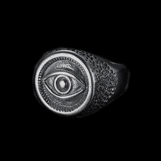 ANILLO DE ACERO INOXIDABLE CON EL OJO DE HORUS, DIOS EGIPTO