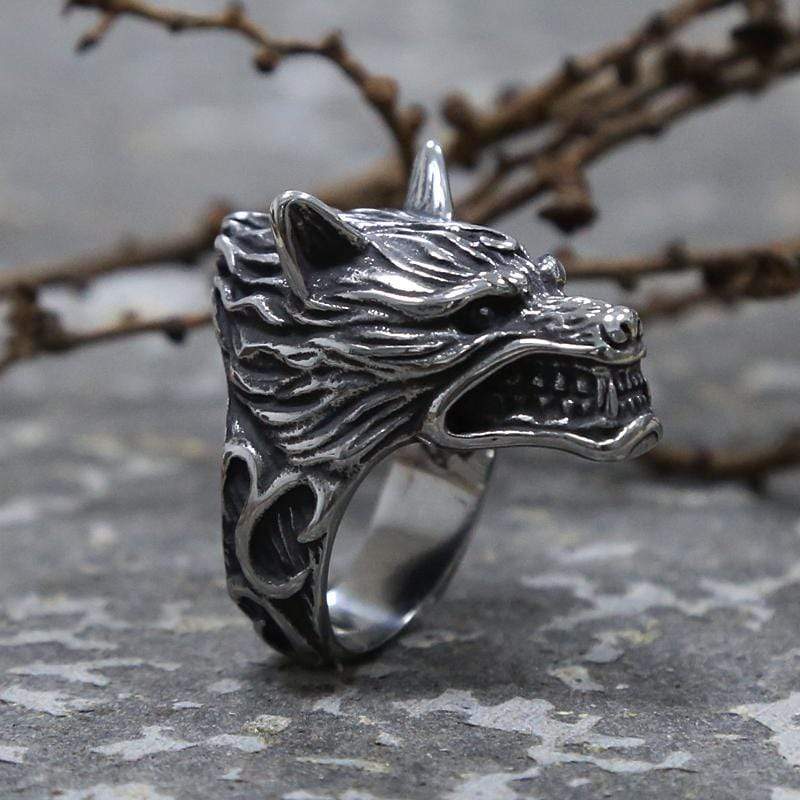 ANILLO DE ACERO INOXIDABLE FIERCE WOLF