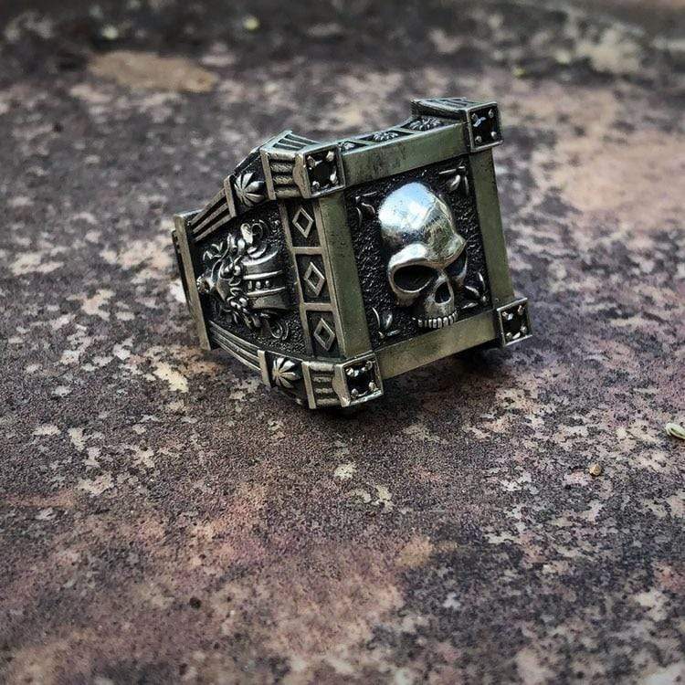 GOTHIC BIKER STAINLESS STEEL SKULL RING