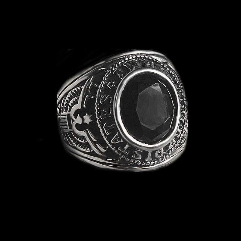 ANILLO DE ACERO INOXIDABLE PARA HOMBRE CON PIEDRAS PRECIOSAS DE HIP HOP