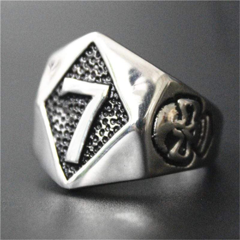 ANILLO DE CALAVERA DE ACERO INOXIDABLE LUCKY 7