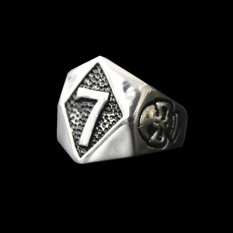 ANILLO DE CALAVERA DE ACERO INOXIDABLE LUCKY 7