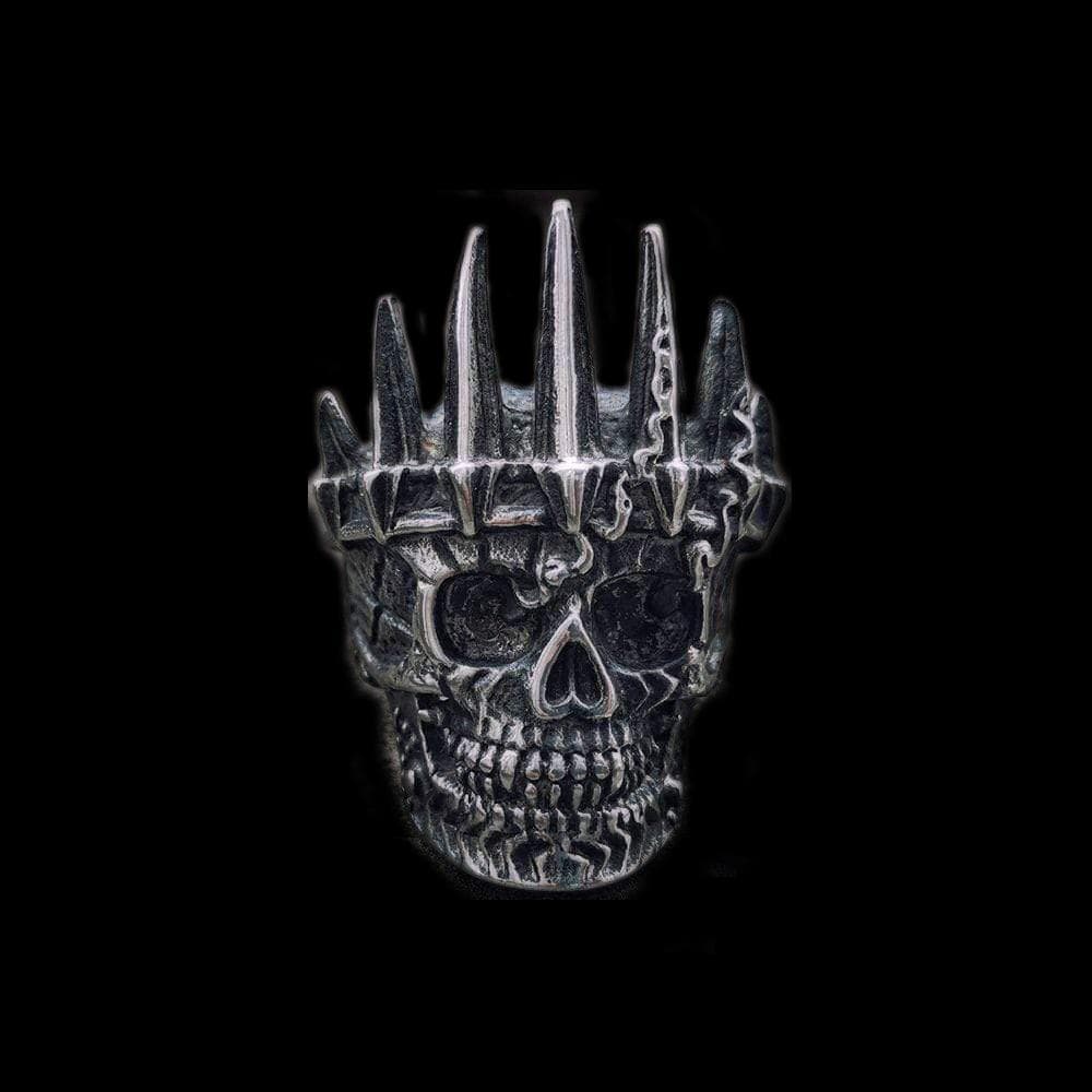 ANILLO DE CALAVERA DE ACERO INOXIDABLE CON CORONA DE REY DE LA NOBLEZA