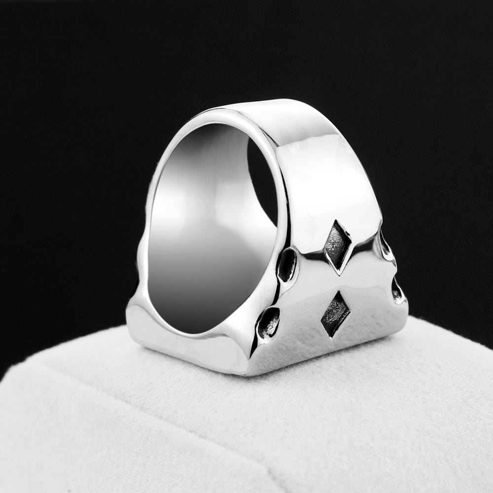 POKER DEATH SICKLE STAINLESS STEEL SKULL RING