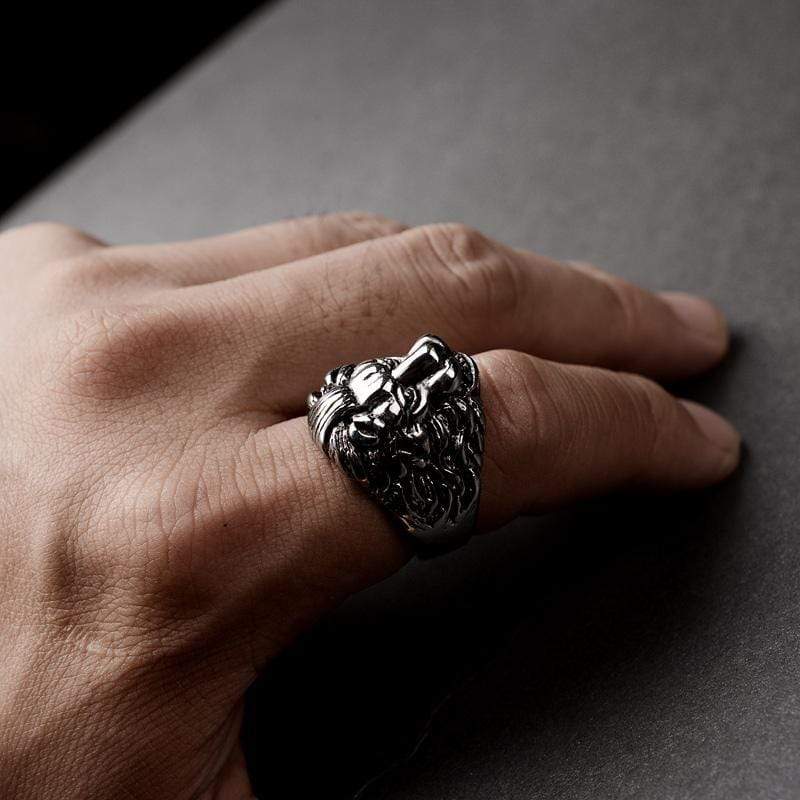 PUNK LION STAINLESS STEEL RING