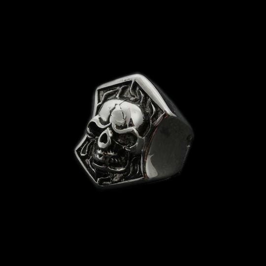 PUNK RATTAN SKULL STAINLESS STEEL RING