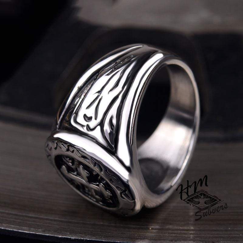 RETRO CROSS STAINLESS STEEL RING