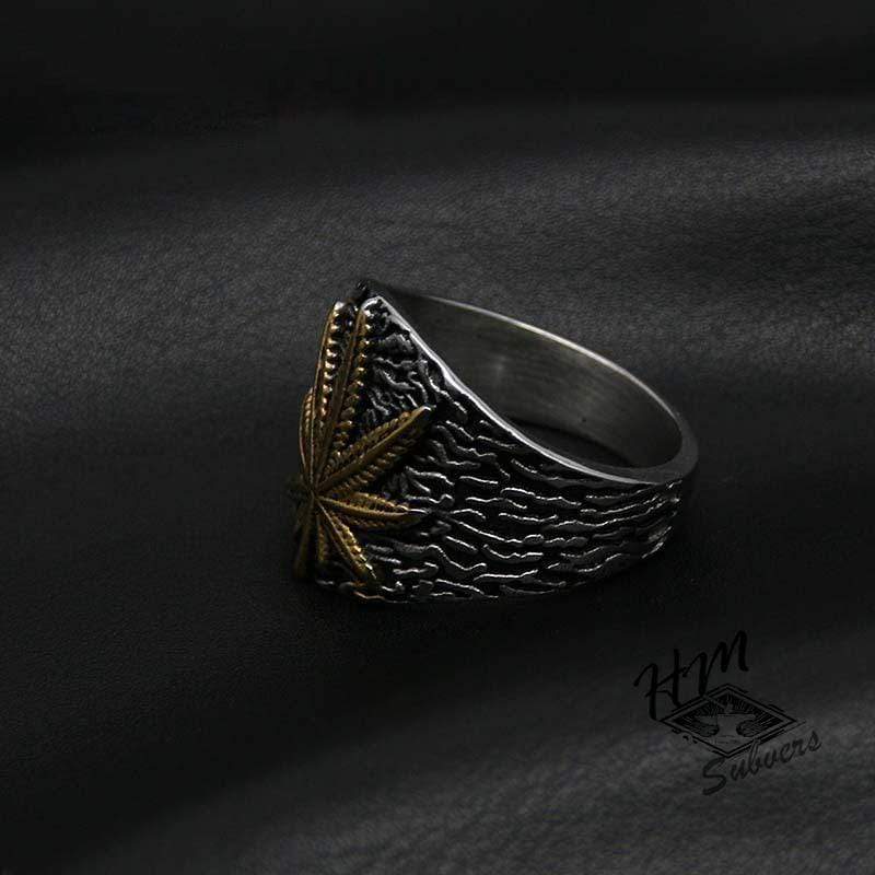 ANILLO DE ACERO INOXIDABLE PARA HOMBRE DE CÁÑAMO RETRO