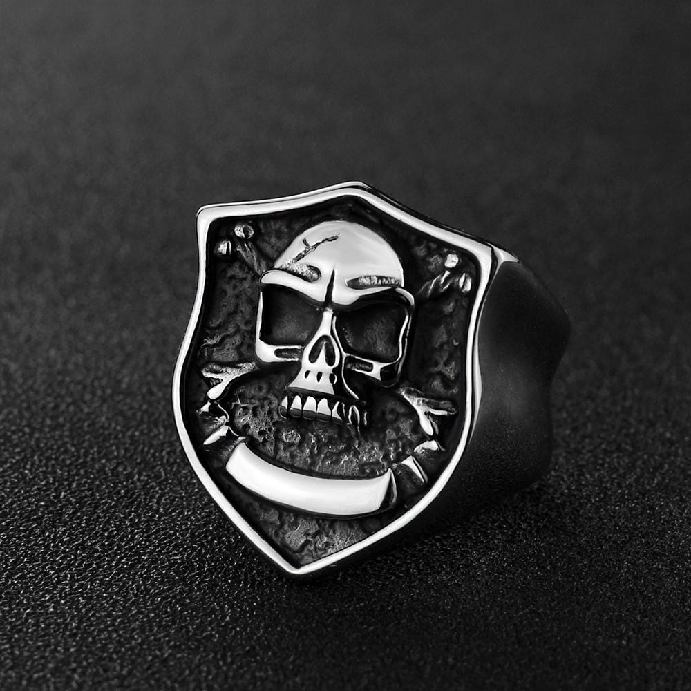 ANILLO DE ACERO INOXIDABLE CON CALAVERA RETRO