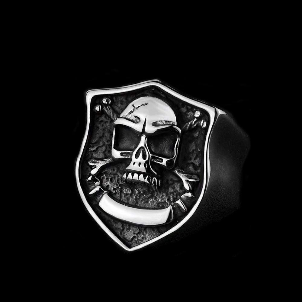 ANILLO DE ACERO INOXIDABLE CON CALAVERA RETRO