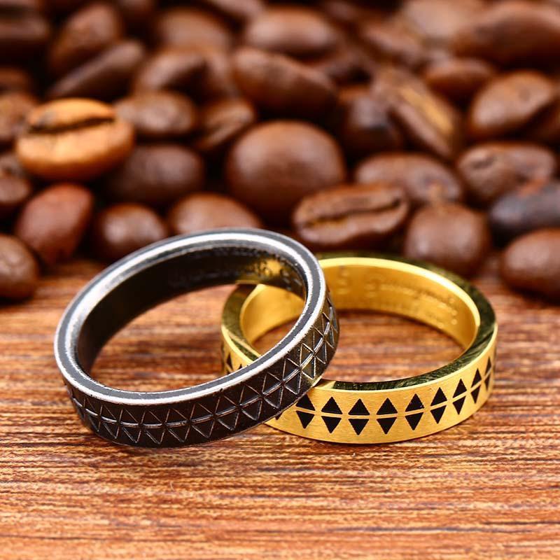 SAWTOOTH PATTERN STAINLESS STEEL RING