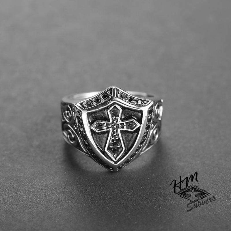 ANILLO CRUZ ESCUDO CABALLERO TEMPLARIO