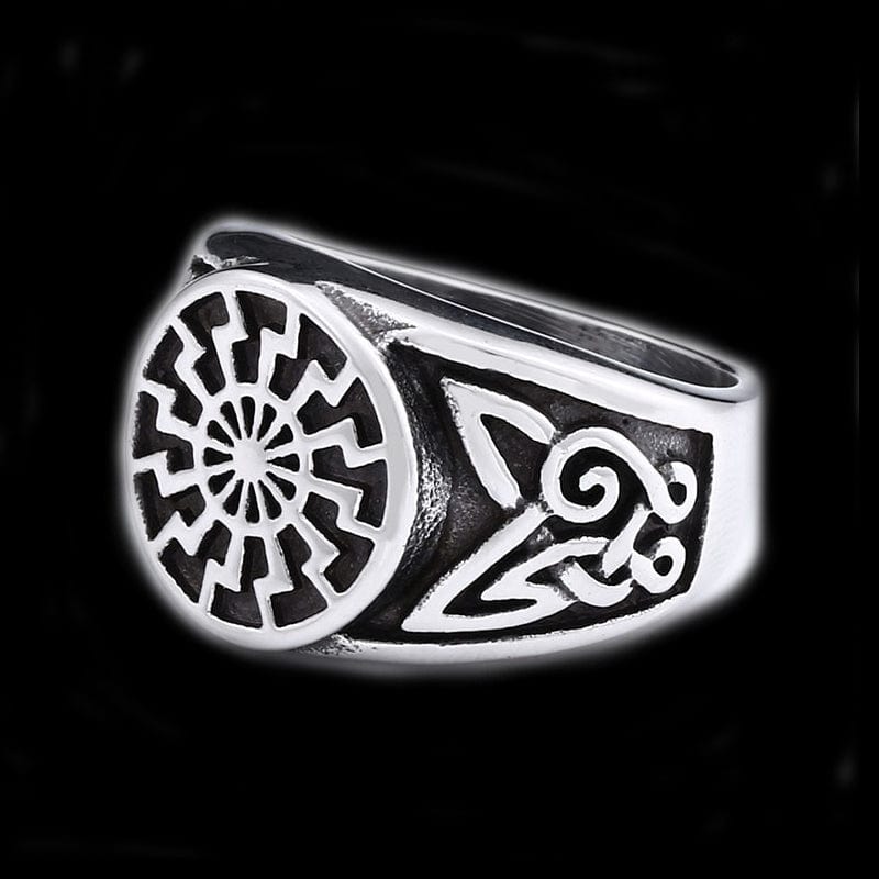 ANILLO VIKINGO TALLADO EN ACERO INOXIDABLE