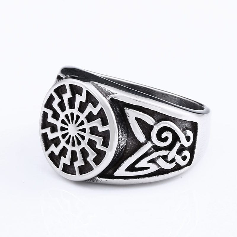 ANILLO VIKINGO TALLADO EN ACERO INOXIDABLE