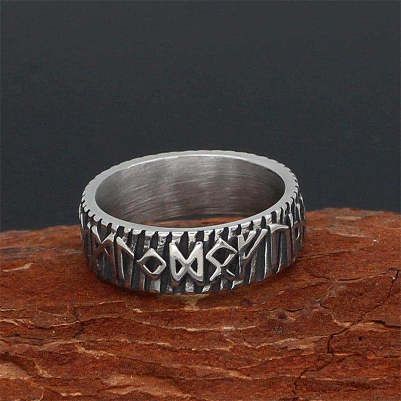 ANILLO DE ACERO INOXIDABLE CON RUNAS VIKINGAS