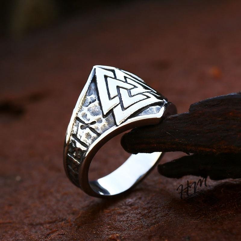 ANILLO VIKINGO DE ACERO INOXIDABLE CON TRIÁNGULO APILABLE