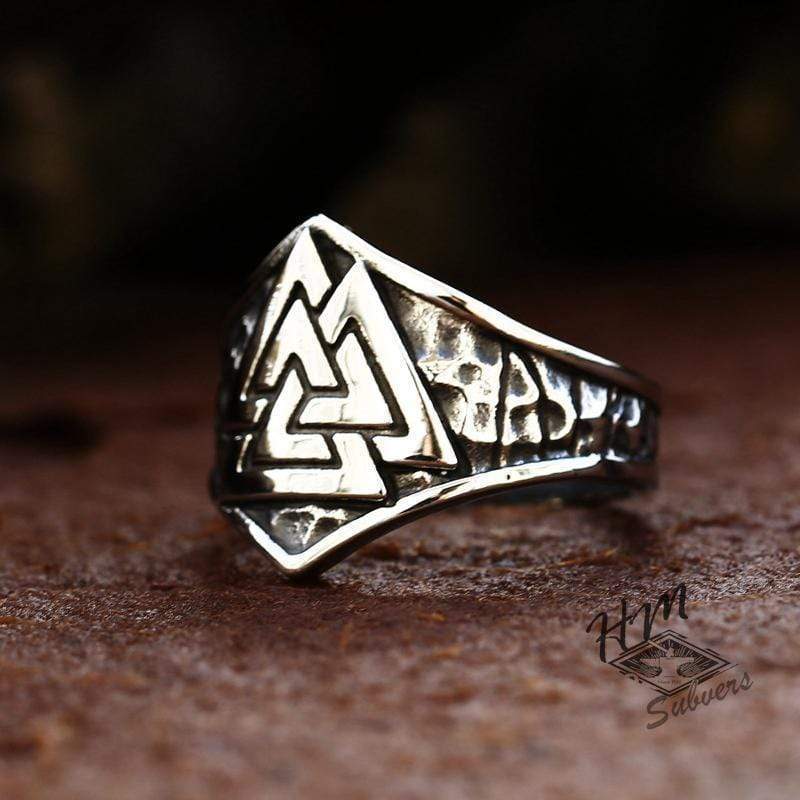 ANILLO VIKINGO DE ACERO INOXIDABLE CON TRIÁNGULO APILABLE