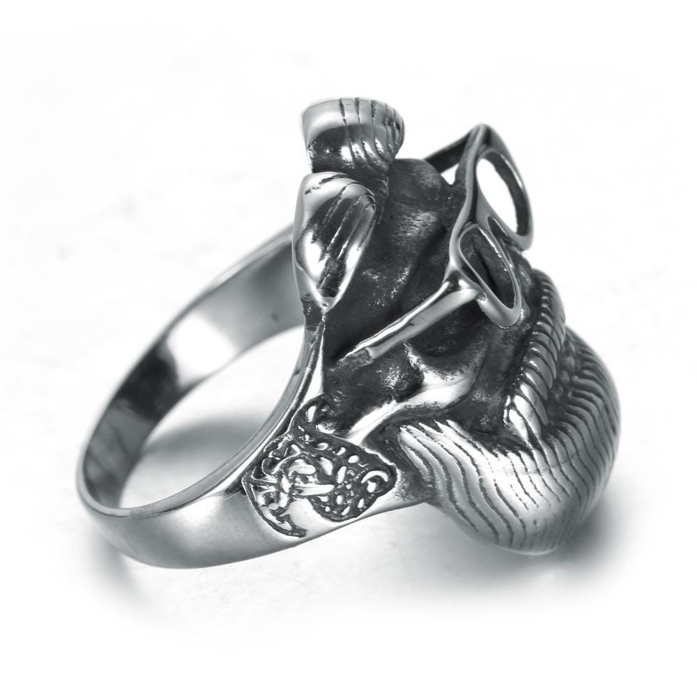 ANILLO VINTAGE DE MOTOCICLISTA CON BARBA