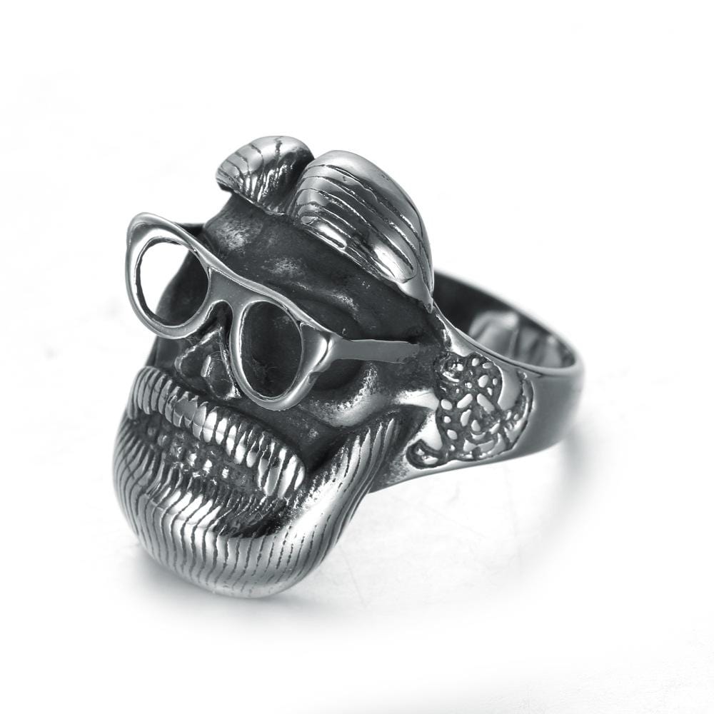 ANILLO VINTAGE DE MOTOCICLISTA CON BARBA