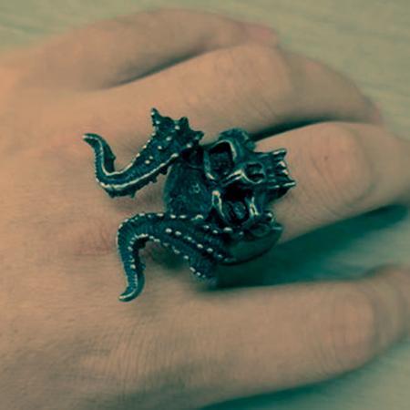 Vintage Dämon Satan Totenkopf Ring