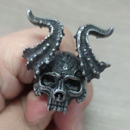 Vintage Dämon Satan Totenkopf Ring