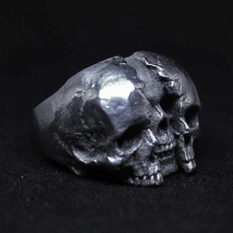 ANILLO VINTAGE DE CALAVERA DE DOBLE CARA